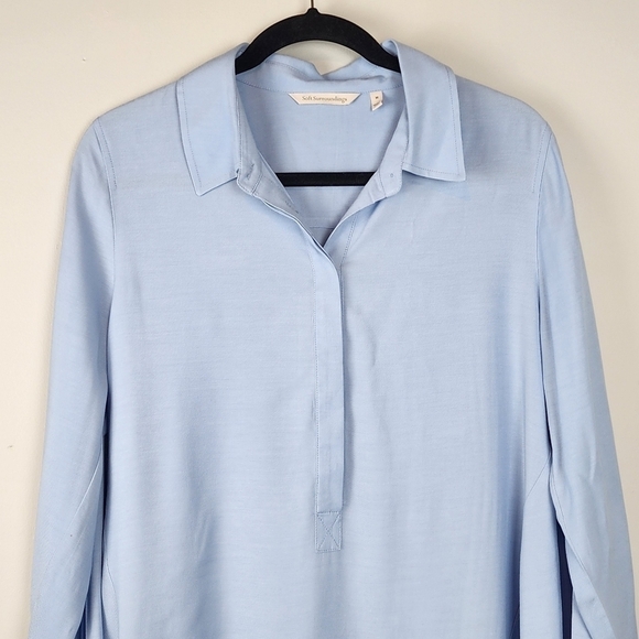 Soft Surroundings size M blue tunic top Hi-low - Picture 2 of 10